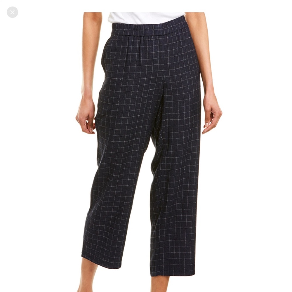 NWT EILEEN FISHER DEEP NAVY CROPPED SILK PANT